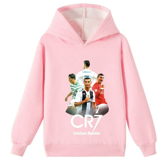 Boys Cristiano Ronaldo Brushed Warm Snug Hooded Pullover Sweatshirt Winter Children's Tops