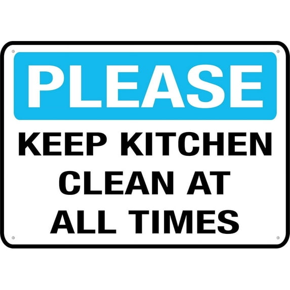 Keep Kitchen At All Clean Sign Metal Sign, Rustproof Aluminum, Multicolor for Home Kitchen Bar Room Garage Vintage Retro Plaque,8×12 inch