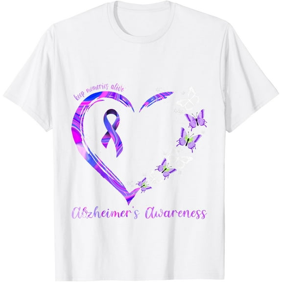 Keep Memories Alive Alzheimer's Awareness T-ShirtMen's and women's pure cotton short-sleeved shirts