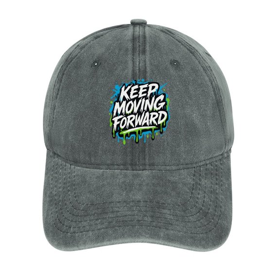 Keep Moving Forward Gray Baseball Cap for Men Women, Adjustable Snapback Hats Cotton Hat