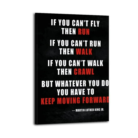 Keep Moving Forward Motivational Classroom Positive Quotes Inspirational-1 Poster Wrapped Wooden Frame Wall Decor,Canvas Wall Art for Living Room,Bedroom,Office,Ready to Hang