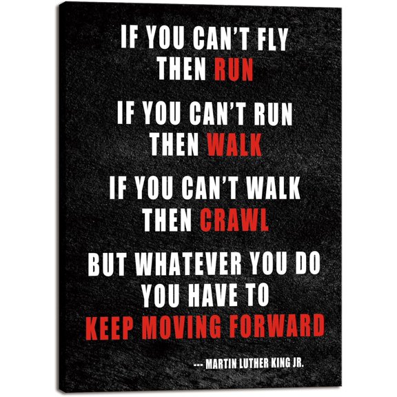 Keep Moving Forward Motivational Classroom Positive Quotes Inspirational Poster Canvas Prints Wall Art for Office Living Room Home Decorations