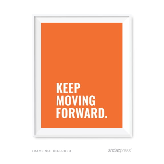 Keep Moving Forward Motivational Wall Art, Inspirational Quotes for Home Office