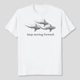 thumbnail image 1 of Keep Moving Forward Shark Art T-Shirt Men's And Women's Graphic Tee 100% Cotton by TBun, Full Sizes S-5XL, 1 of 5
