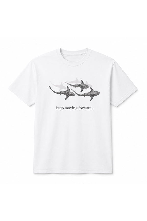 Keep Moving Forward Shark Graphic T-Shirt, Unisex Ocean Tee