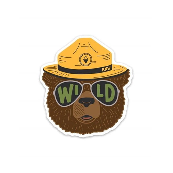 Keep Nature Wild 666734 3 x 3.29 in. Wild Bear Sticker, Multi Color