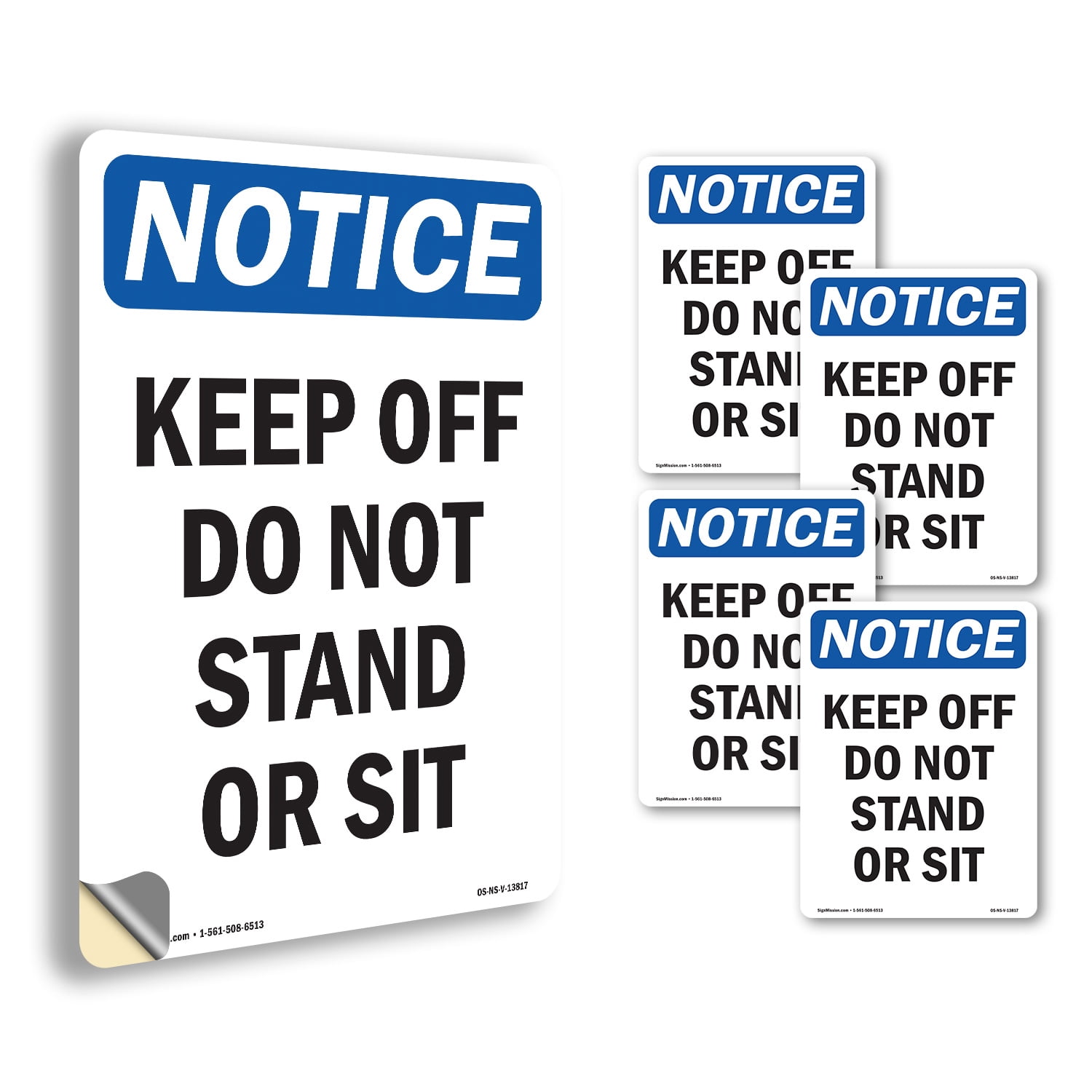 Keep Off Do Not Stand Or Sit OSHA Notice Vinyl Decal Label 10 Inch x 7 ...