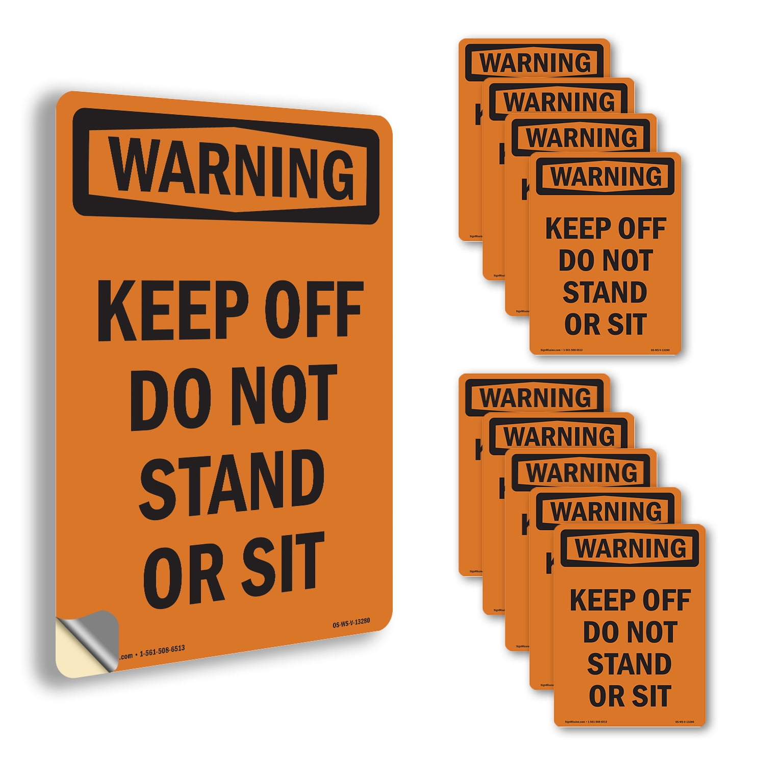 Keep Off Do Not Stand Or Sit OSHA WARNING Vinyl Decal Label 18 Inch x ...