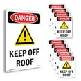 thumbnail image 1 of Keep Off Roof OSHA Danger Rigid Plastic Sign 14 Inch x 10 Inch - 10 Pack, 1 of 8