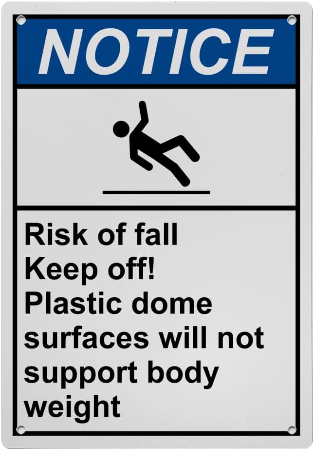 Keep Off Sign - Risk of Fall, Industrial Caution Warning Sign 8"x12" UV ...