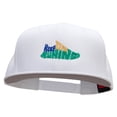 thumbnail image 1 of Keep On Running Embroidered Superior Cotton Twill Flat Bill Snapback Prostyle Cap - White OSFM, 1 of 5