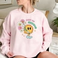 thumbnail image 1 of Keep On Shining Sweatshirt – Cute Positive Sun & Flowers Graphic Pullover, Motivational Aesthetic Crewneck for Women, 1 of 6