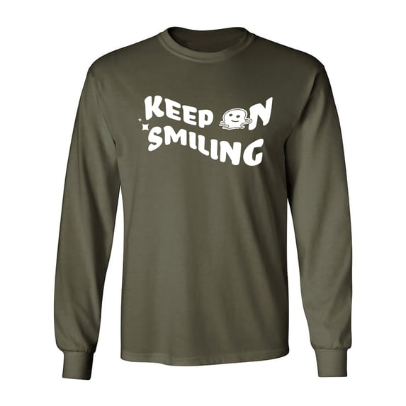 Keep On Smiling Adult Long Sleeve T-shirt