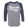 thumbnail image 1 of Keep On Smiling Unisex 3/4 Sleeve Baseball Raglan Tee, 1 of 2