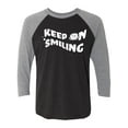 thumbnail image 1 of Keep On Smiling Unisex 3/4 Sleeve Baseball Raglan Tee, 1 of 3