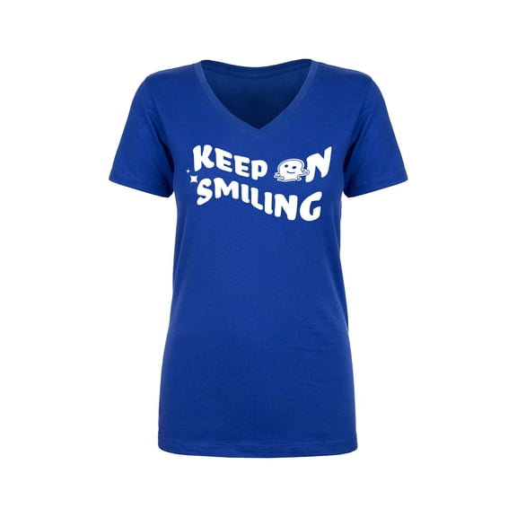 Keep On Smiling Womens V-Neck T-Shirt