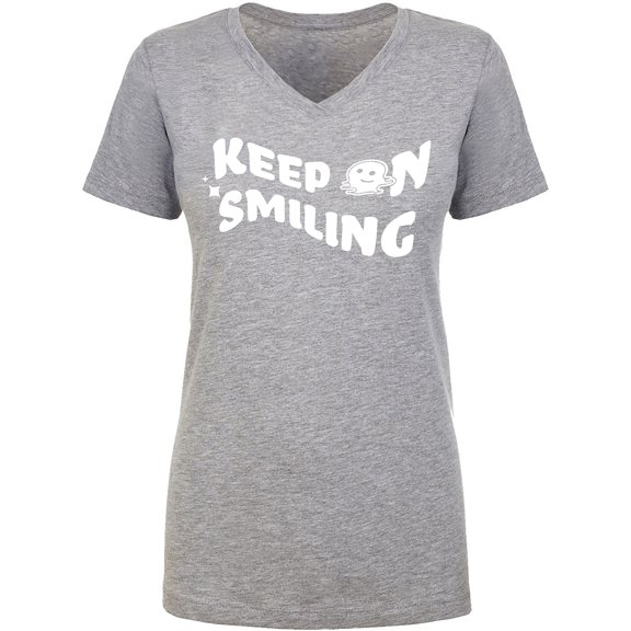 Keep On Smiling Womens V-Neck T-Shirt