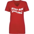 thumbnail image 1 of Keep On Smiling Womens V-Neck T-Shirt, 1 of 2