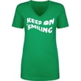 thumbnail image 1 of Keep On Smiling Womens V-Neck T-Shirt, 1 of 2