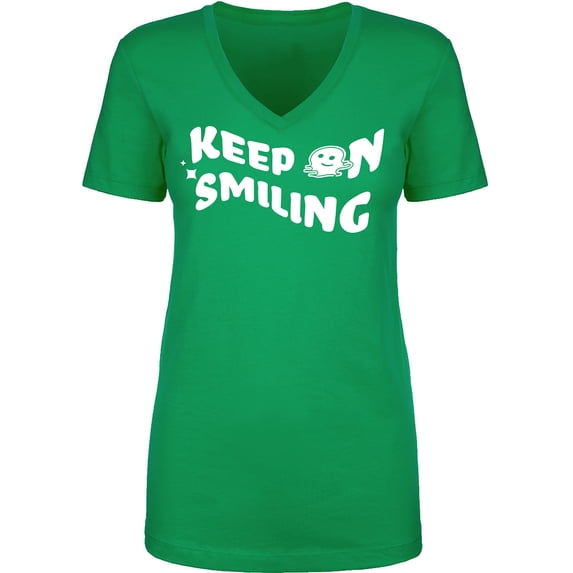 Keep On Smiling Womens V-Neck T-Shirt