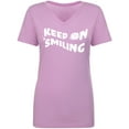 thumbnail image 1 of Keep On Smiling Womens V-Neck T-Shirt, 1 of 3