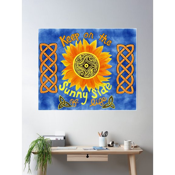 Keep On The Sunny Side Poster Wall Art, Modern Wall Decor For Living Room Bedroom, 8x12 UNFRAMED