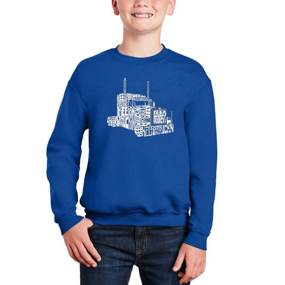 Keep On Truckin' - Boy's Word Art Crewneck Sweatshirt