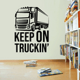 thumbnail image 1 of Keep On Truckin' - Trailer Truck Silhouette Trucks Quotes Quote Vinyl Wall Art Sticker Wall Decal Home Kids Room Trucking Room Girls Boys Room Wall Décoration Design Wall Décor Decal Size (30x22 inch), 1 of 3