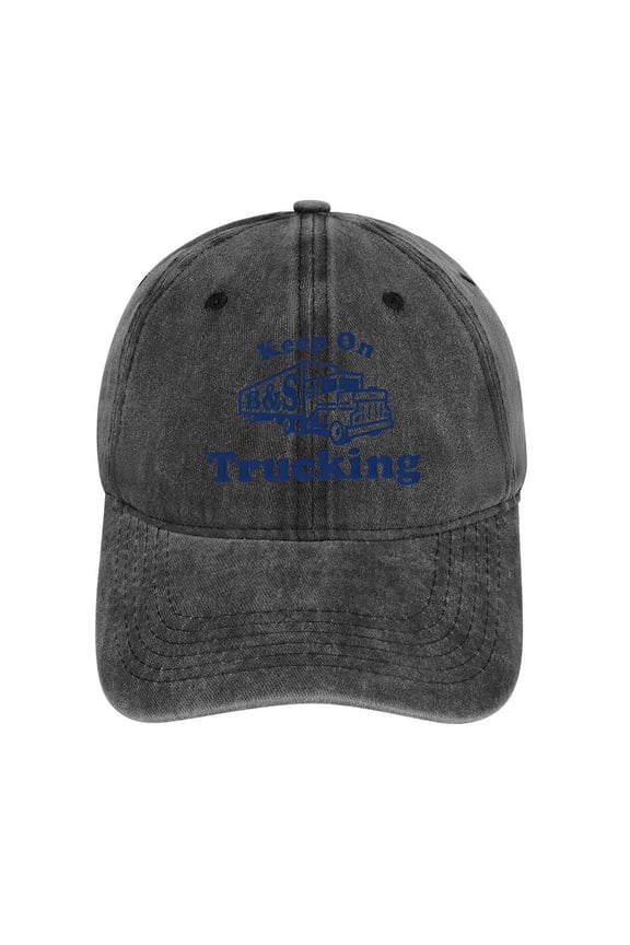 Keep On Trucking Charcoal Baseball Cap for Men Women, Adjustable Snapback Hats Cotton Hat