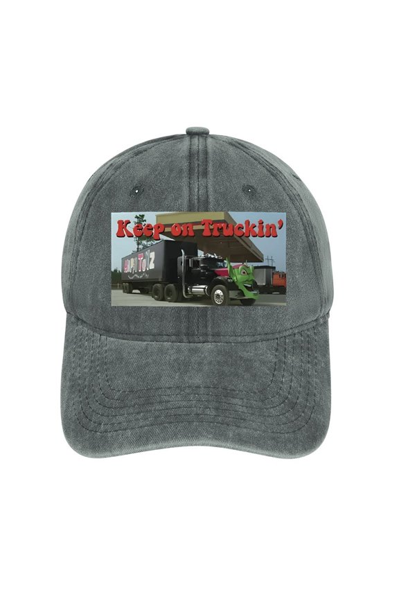 Keep On Trucking Gray Baseball Cap for Men Women, Adjustable Snapback Hats Cotton Hat