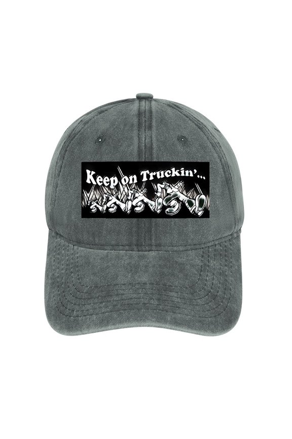 Keep On Trucking Gray Baseball Cap for Men Women, Adjustable Snapback Hats Cotton Hat
