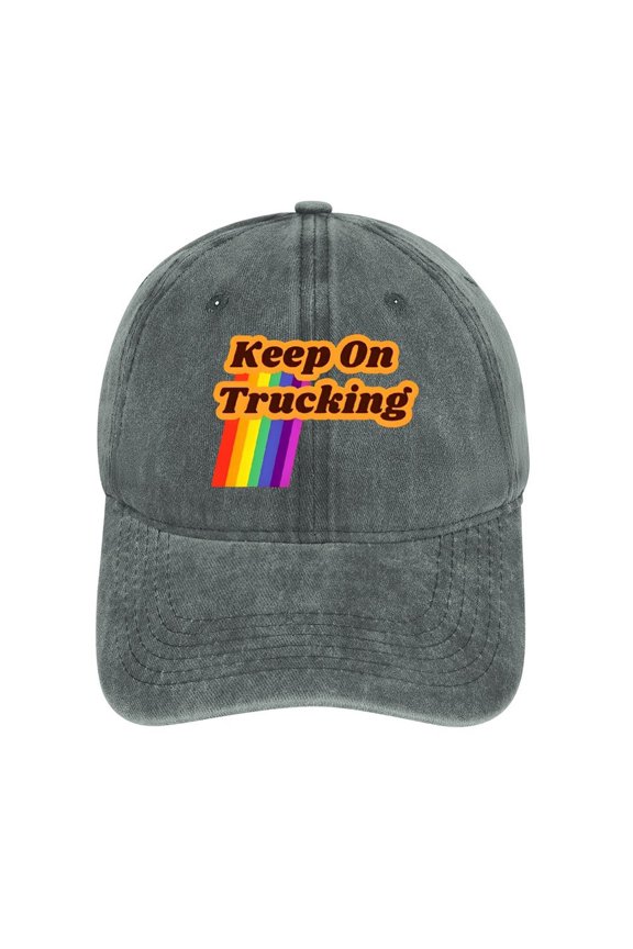 Keep On Trucking Gray Baseball Cap for Men Women, Adjustable Snapback Hats Cotton Hat