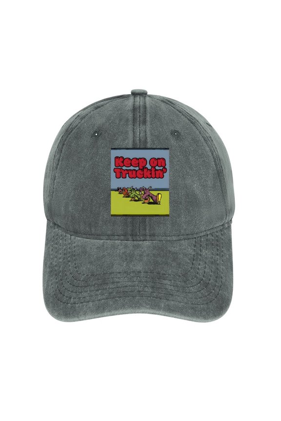 Keep On Trucking Gray Baseball Cap for Men Women, Adjustable Snapback Hats Cotton Hat
