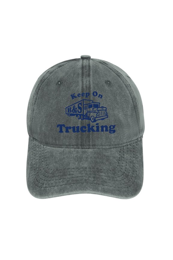 Keep On Trucking Gray Baseball Cap for Men Women, Adjustable Snapback Hats Cotton Hat