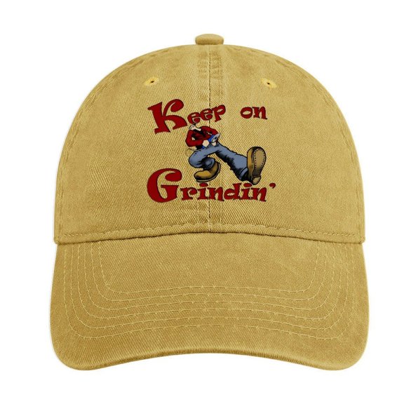 Keep On Trucking Sand Colour Baseball Cap for Men Women, Adjustable Snapback Hats Cotton Hat