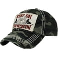 thumbnail image 1 of Keep On Trukin Camo Vintage Distressed Washed Baseball Hat Cap, 1 of 3