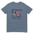 thumbnail image 1 of Keep On Trumpin' funny retro style Trump design vintage T-Shirt (Heather Indigo, 3XL), 1 of 2