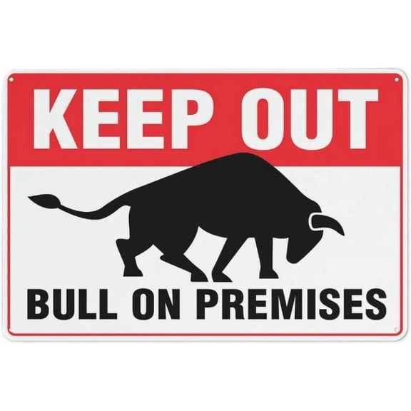 Keep Out Bull On Premises Sign – 8x12 Inch RustFree Aluminum,Reflective & Weatherproof Metal,HighVisibility Outdoor Warning for Property or Farm