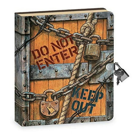Peaceable Kingdom Keep Out 6.25" Lock and Key, Lined Page Diary for Kids