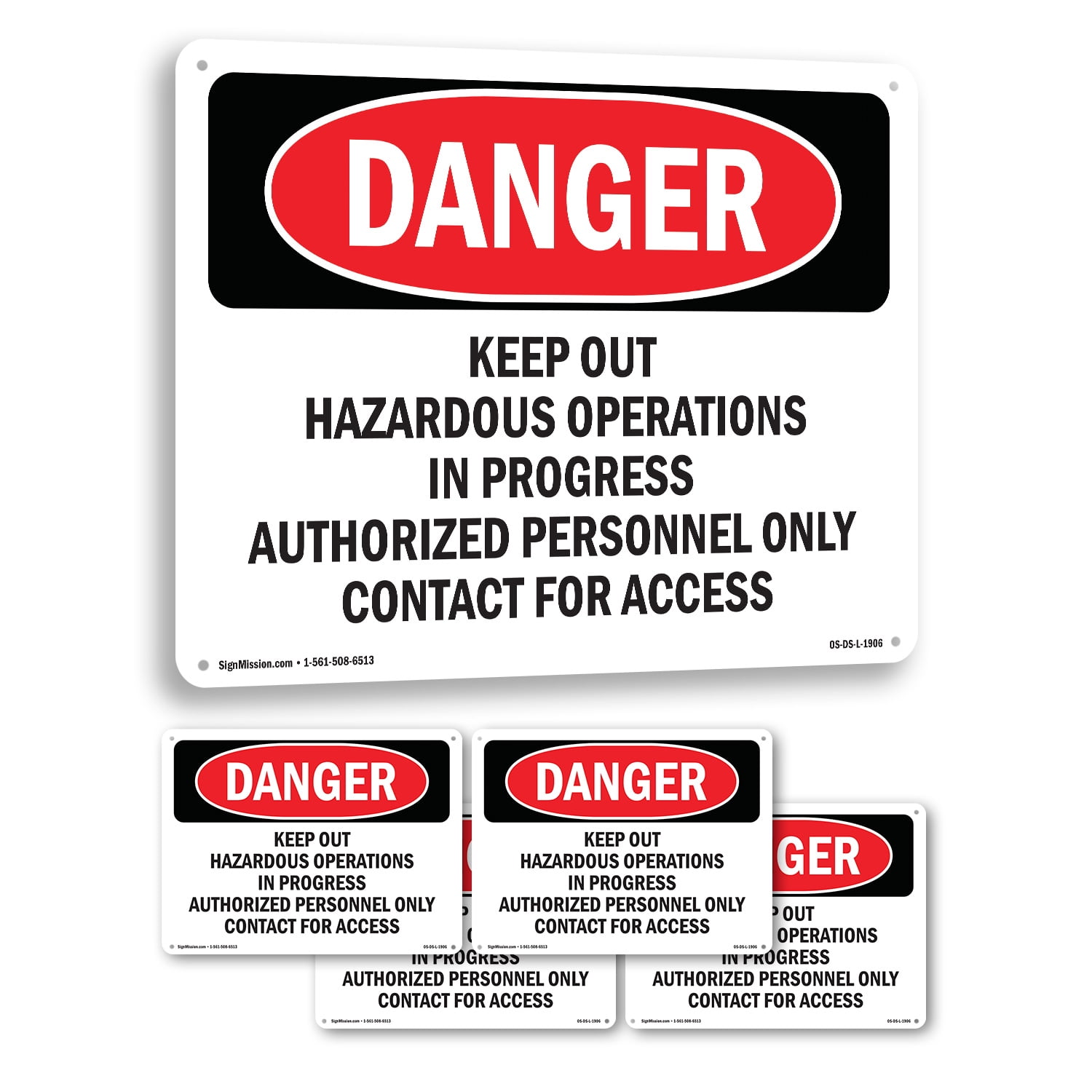 Opeations Sign Keep Out Hazardous Operations OSHA Danger Rigid Plastic Sign 24 Inch x ...