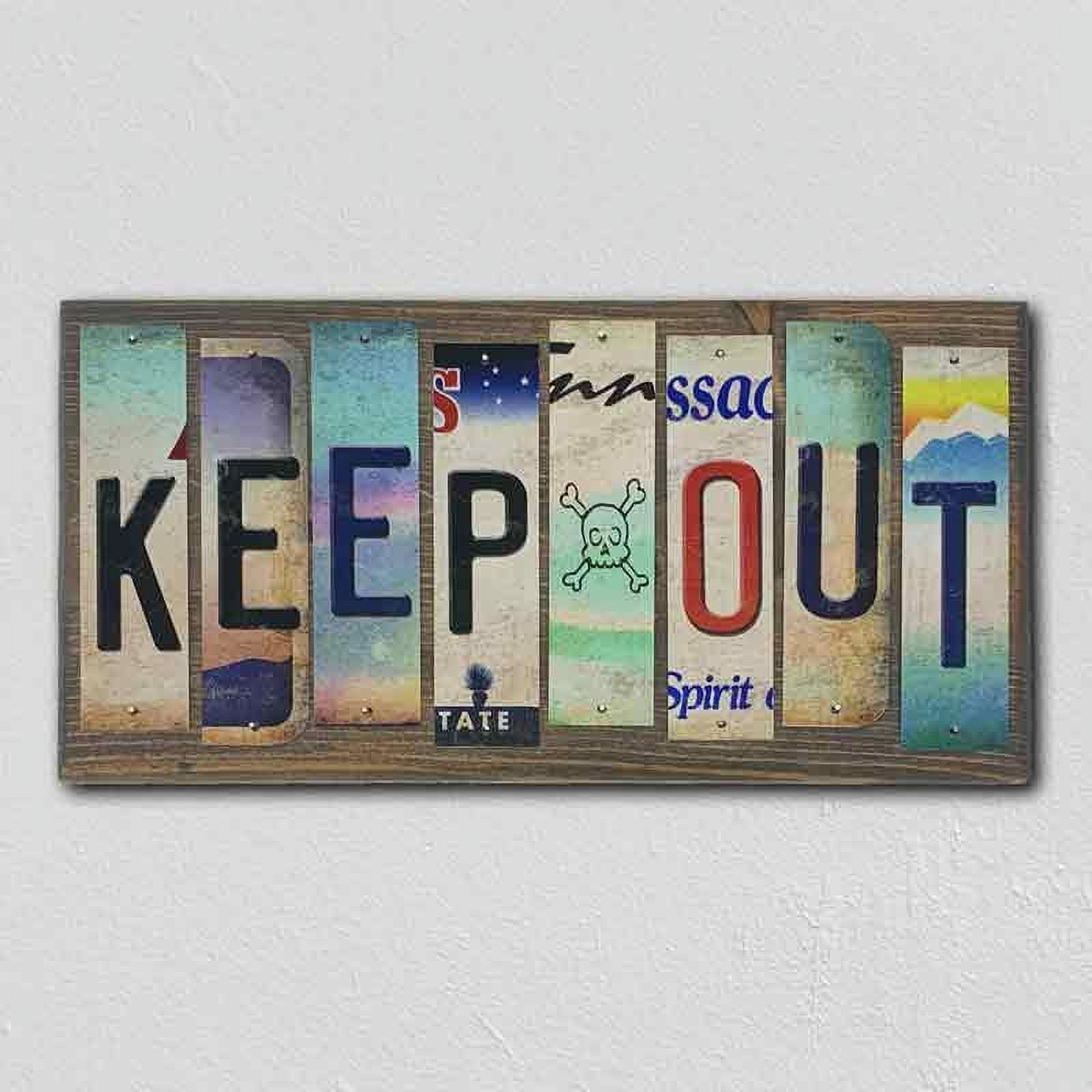 Keep Out License Plate Tag Strip Novelty Wood Sign WS-018 8