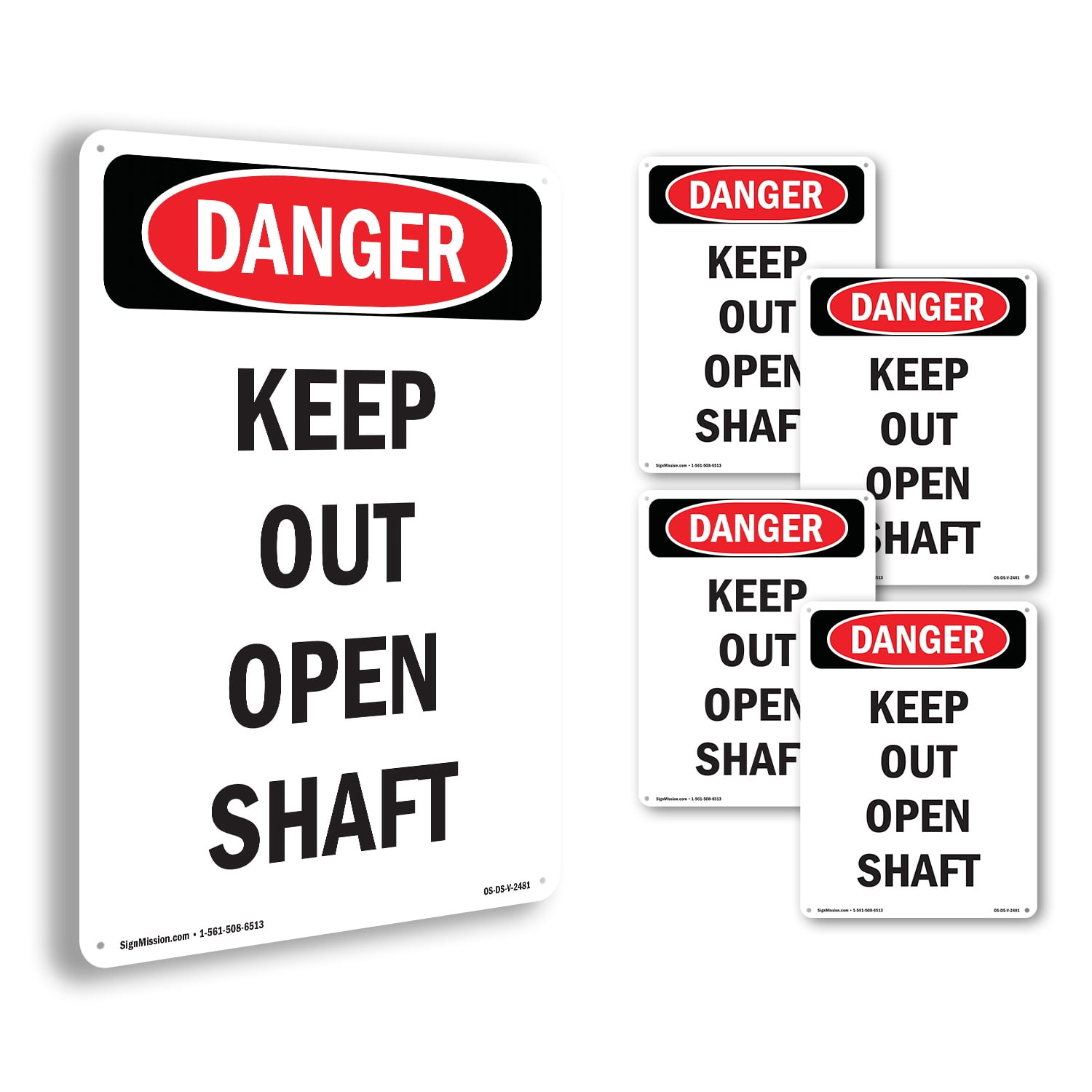 Keep Out Open Shaft OSHA Danger Aluminum Sign 18 Inch x 12 Inch - 5 ...