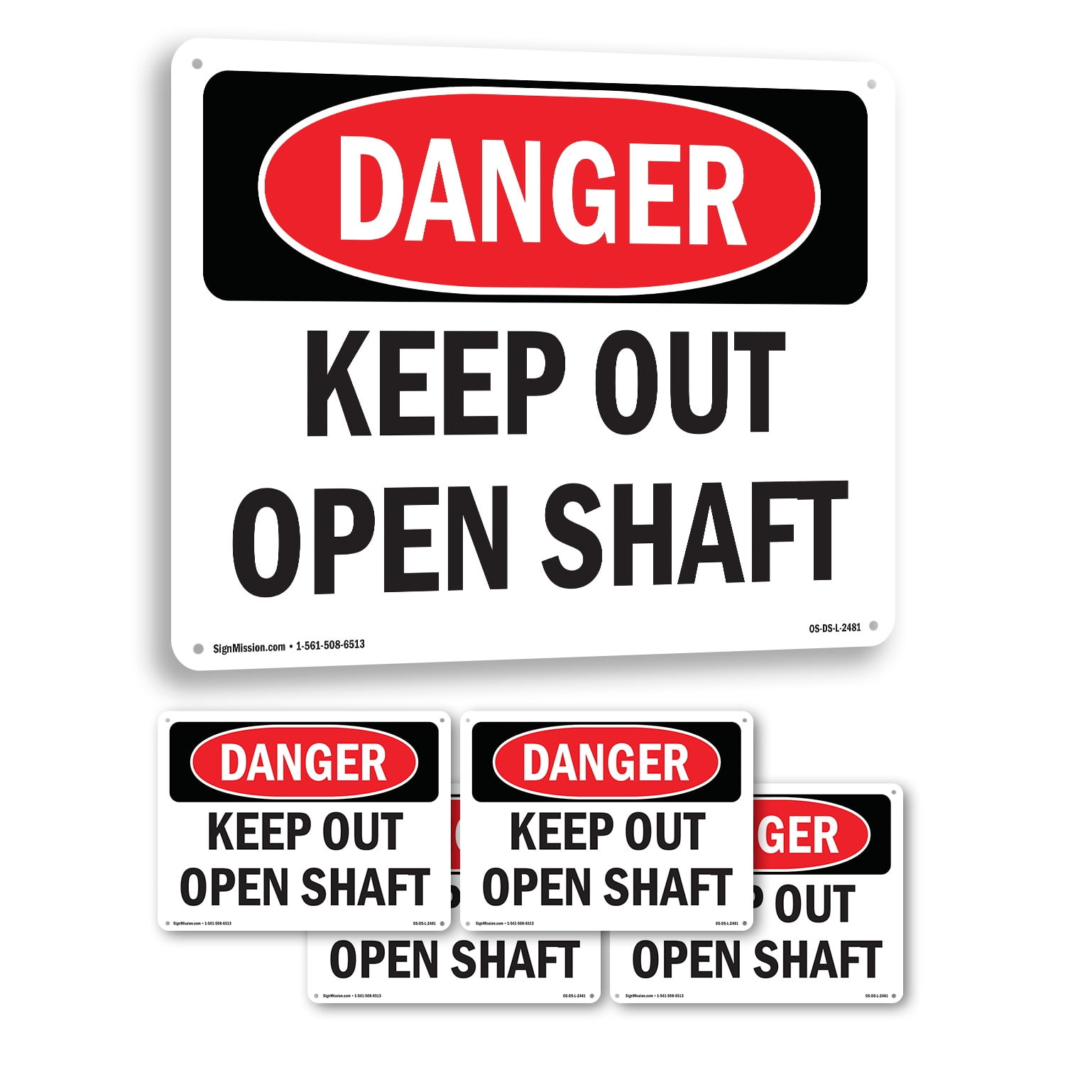 Keep Out Open Shaft OSHA Danger Aluminum Sign 24 Inch x 18 Inch - 5 ...