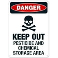 thumbnail image 1 of Keep Out Pesticide And Chemical Storage Area Sign,Danger Safety Signs Metal Tin Sign 8x12 Inch Clear Warning for Home & Busines, 1 of 4