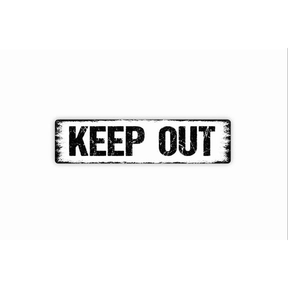 Keep Out Sign - Do Not Enter Private Property No Trespassing Rustic Street Metal Aluminum Sign or Door Name Plate Plaque - Size: 16 x 4 Inches