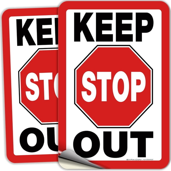Keep Out Stop, Sign Metals - 2 Pack 8"x12" Inch - Premium Metal tin sign Metal, Laminated for UV, Weather, Scratch, Water & Fade Resistance