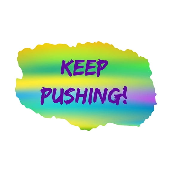 Keep Pushing Fitness Motivational Quote Gym Wall Decor Wall Art Sticker Designs Vinyl Stickers For Home House Walls Rooms Windows Bedroom Decoration Size (26x26 inch)