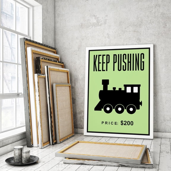 Keep Pushing Motivational Poster Wall Art Office Decor / Keep Going / Illustration Poster Home Decor, 16x24 UNFRAMED