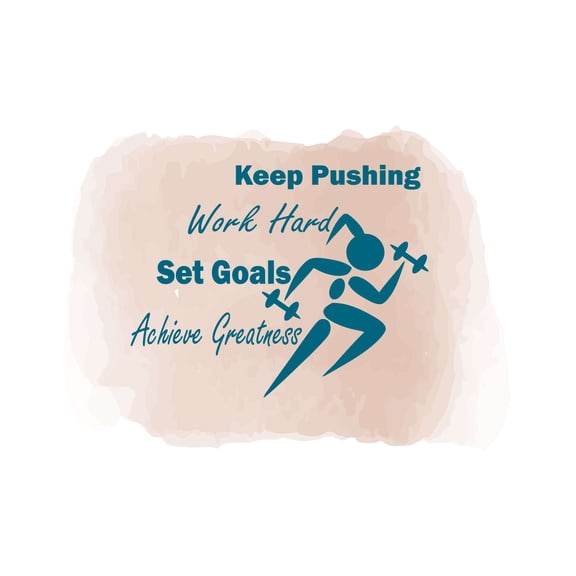 Keep Pushing Work Hard Work Hard Set Goals Motivational Quote Wall Design Wall Art Sticker Designs Vinyl Stickers For Home House Walls Rooms Windows Bedroom Decoration Size (20x20 inch)