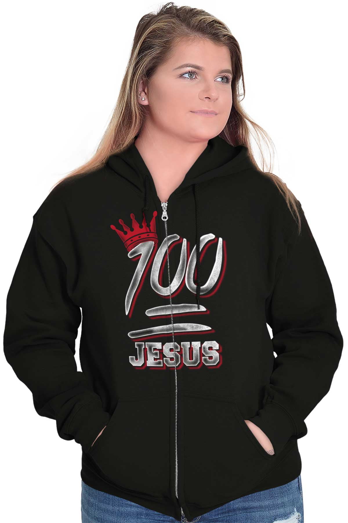 Keep Real 100% Jesus Christ Christian Zip Up Hoodie Men's Women's ...